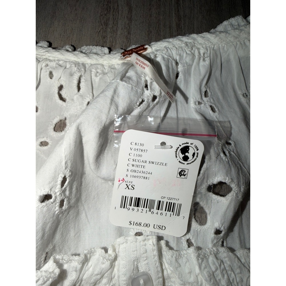 Free People Madelyn Cotton Maxi Skirt Set White Eyelet Crop Top OB2436244 XS B1 - Picture 6 of 8